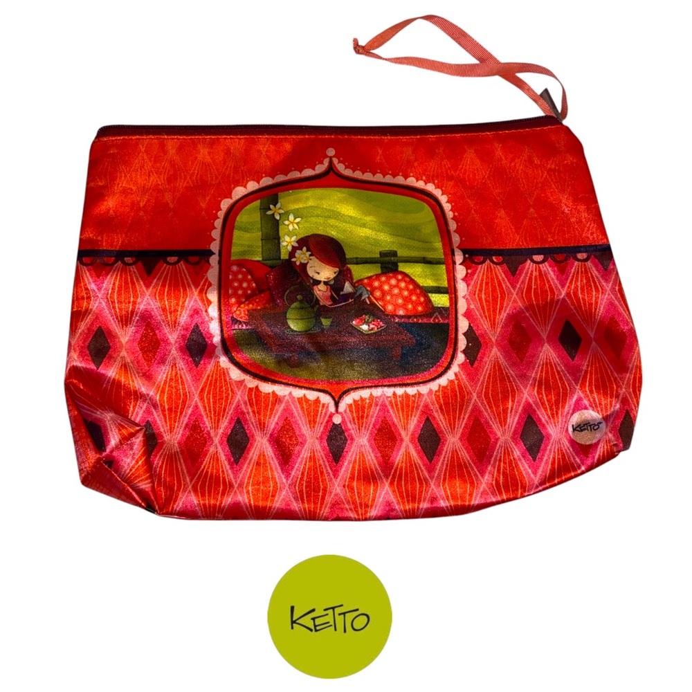 🇨🇦 ⚜️ Lovely Ketto “Heure du thé” Large Pouch